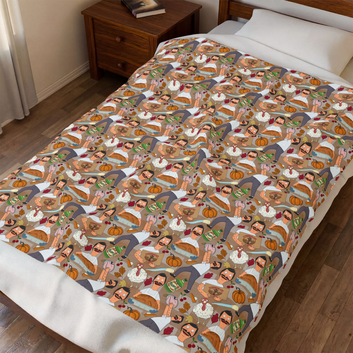 Gingham Thanksgiving with Bob Cozy Plush Blanket
