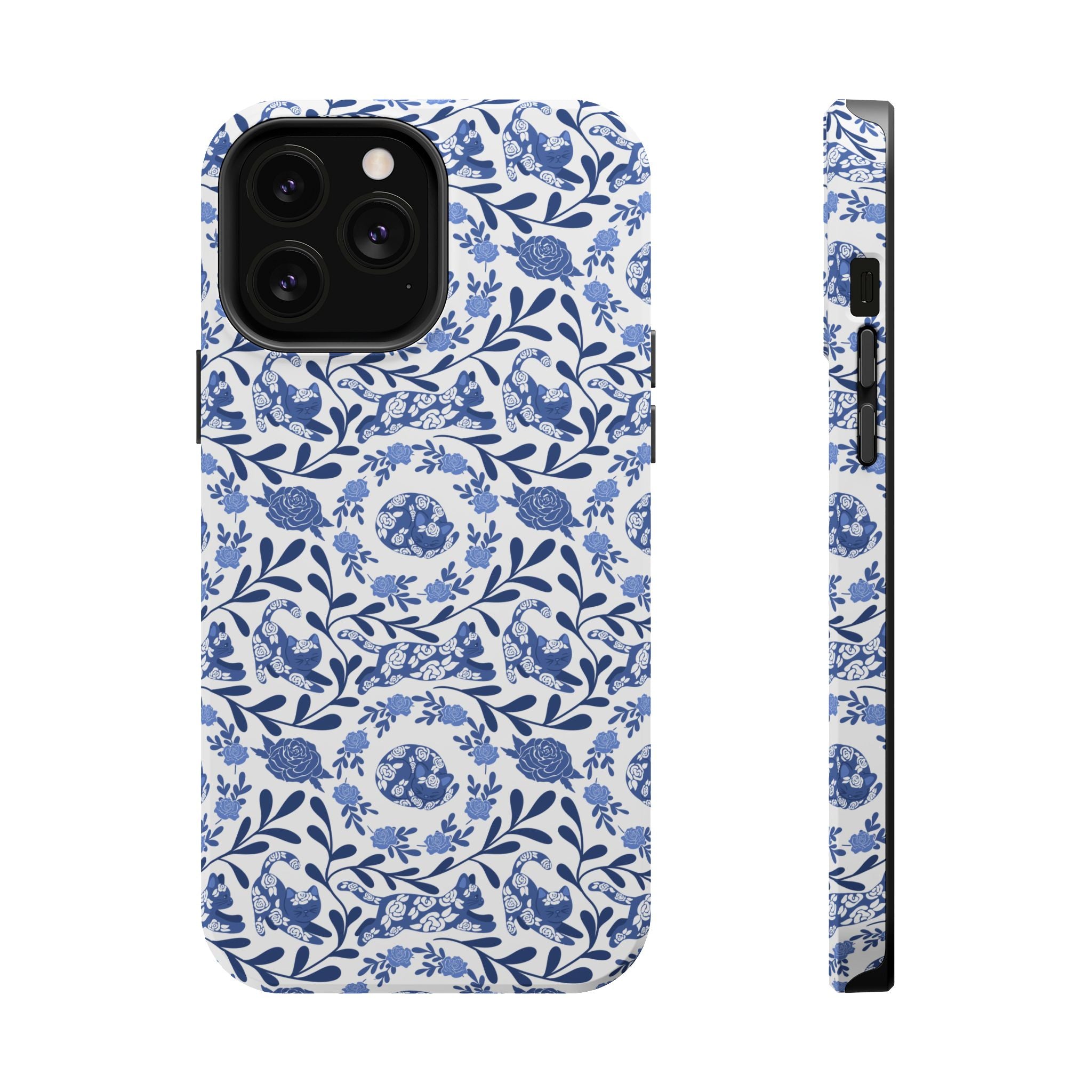Floral Kitty Fine China iPhone Case  – Magnetic Impact-Resistant
