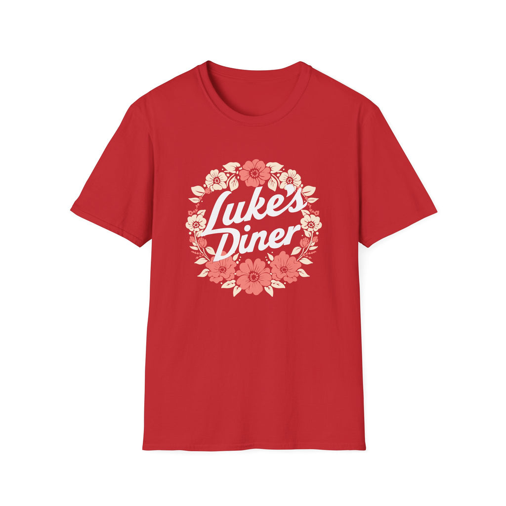 Floral Luke's Diner Inspired T-Shirt, Vintage Cafe Shirt, Gift for Friends, Unisex Casual Tee, Birthday Gift, Cozy Everyday Wear