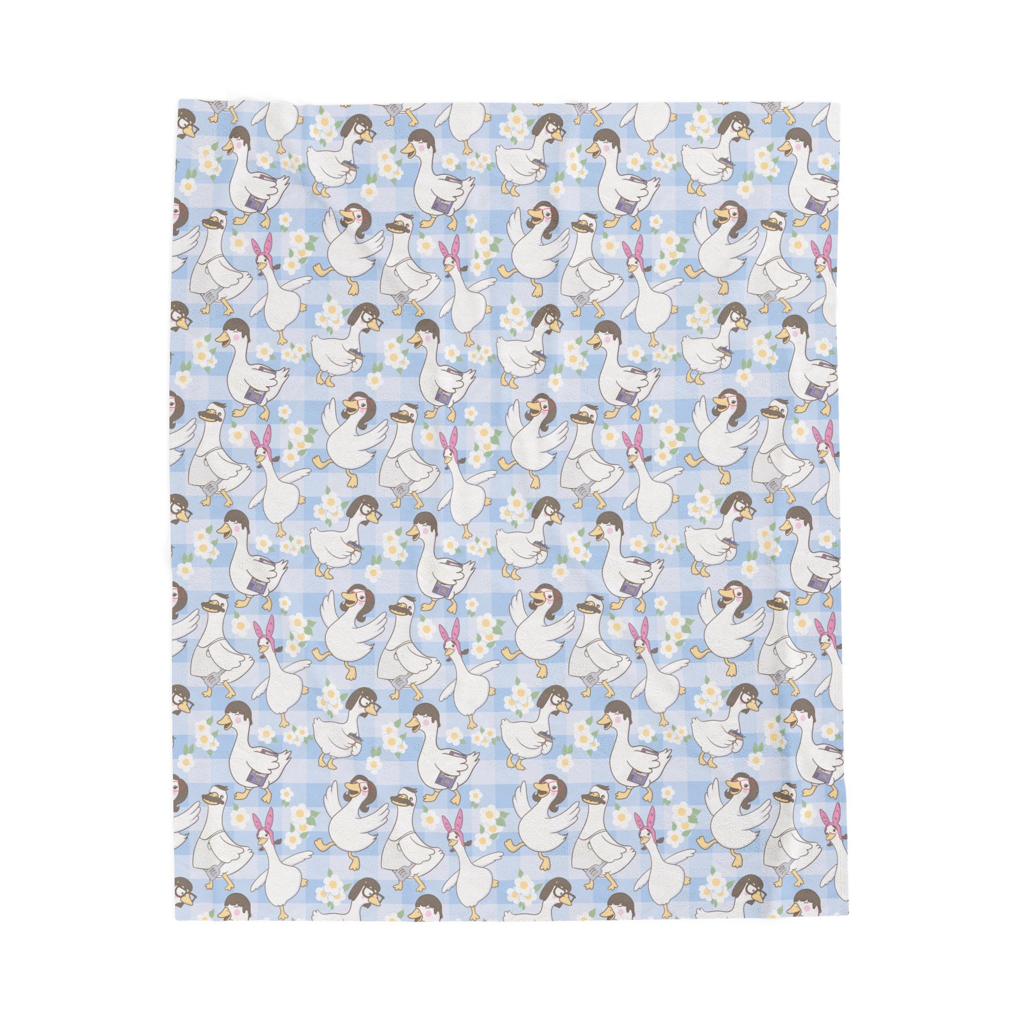 Belcher's Silly Goose Velveteen Plush Blanket — Soft Blue Fairy Tale Throw for Girls & Nursery