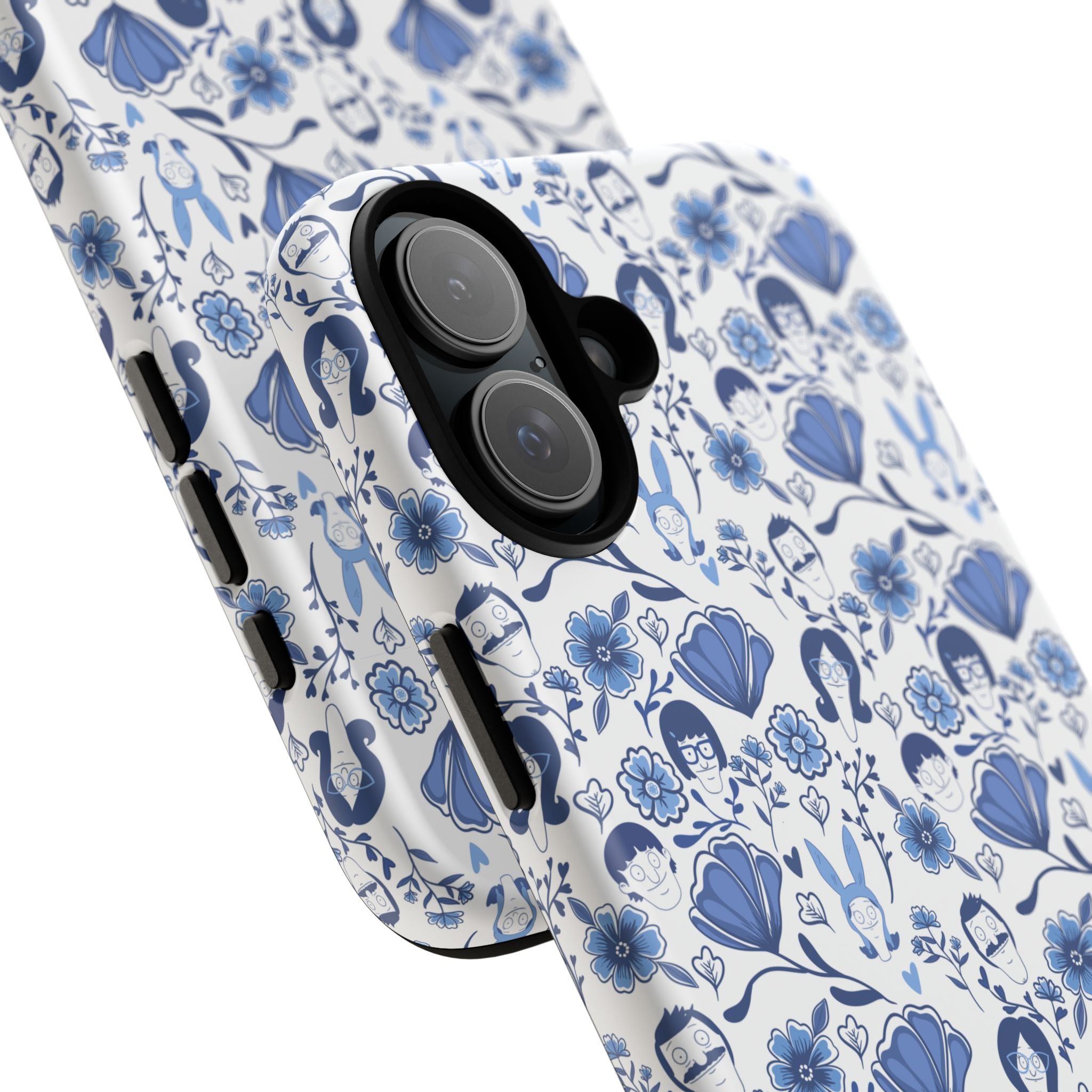 Bob's Burgers Inspired Blue Fine China Floral Tough Phone Case for iPhone, Google, and Samsung