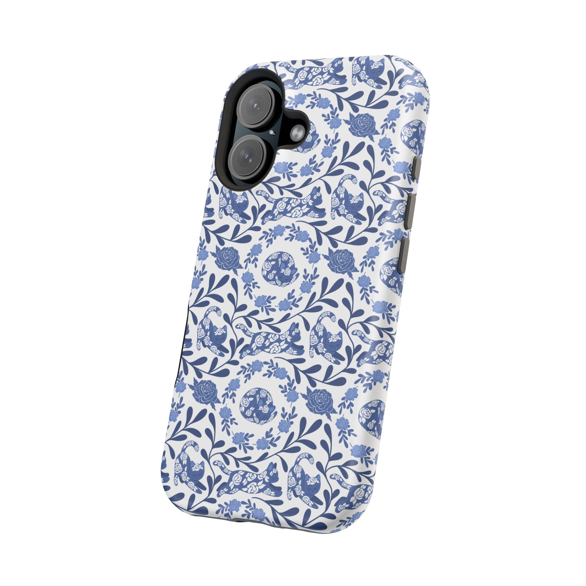 Floral Kitty Fine China iPhone Case  – Magnetic Impact-Resistant