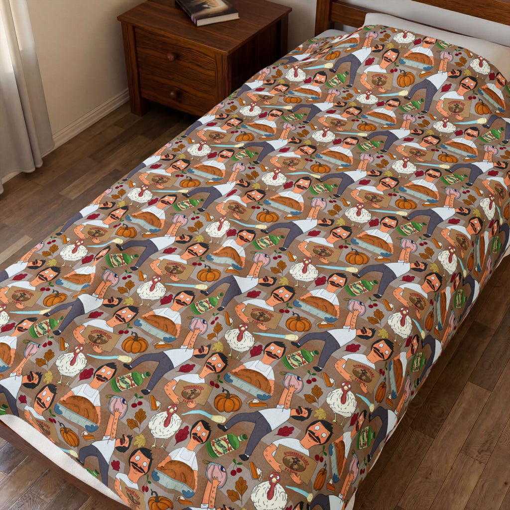 Gingham Thanksgiving with Bob Cozy Plush Blanket