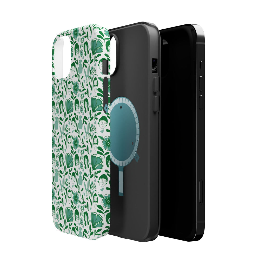 Belcher's Fine China iPhone Case V1 Green – Magnetic Impact-Resistant