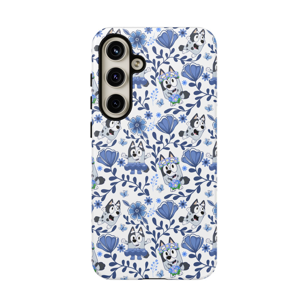 Cute Dog-Themed Phone Case, Floral Phone Cover, Gift for Dog Lovers, Pet Owner Accessories, Trendy Mobile Cases