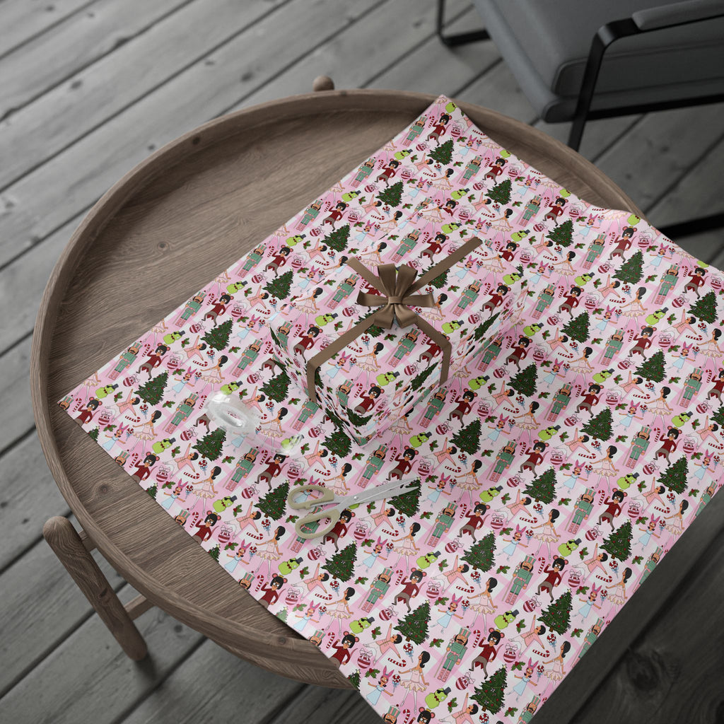Belcher's Nutcracker Pink Plaid Gift Wrap