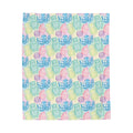 Kuchi Kopi & Friends Velveteen Plush Blanket — Soft Blue Fairy Tale Throw for Girls & Nursery