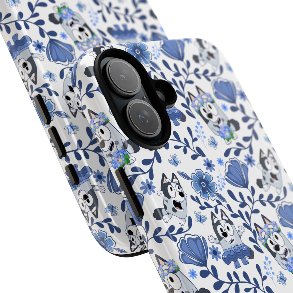 Cute Dog-Themed Phone Case, Floral Phone Cover, Gift for Dog Lovers, Pet Owner Accessories, Trendy Mobile Cases