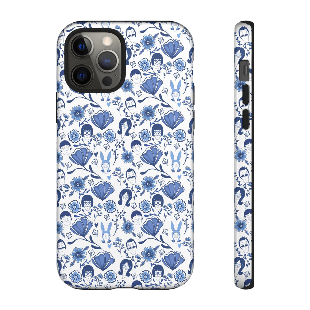 Bob's Burgers Inspired Blue Fine China Floral Tough Phone Case for iPhone, Google, and Samsung