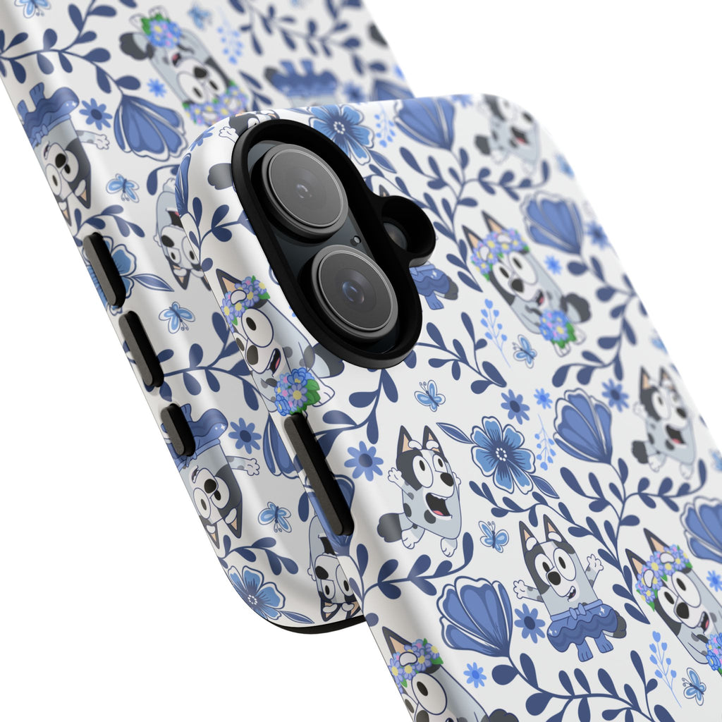 Cute Dog-Themed Phone Case, Floral Phone Cover, Gift for Dog Lovers, Pet Owner Accessories, Trendy Mobile Cases