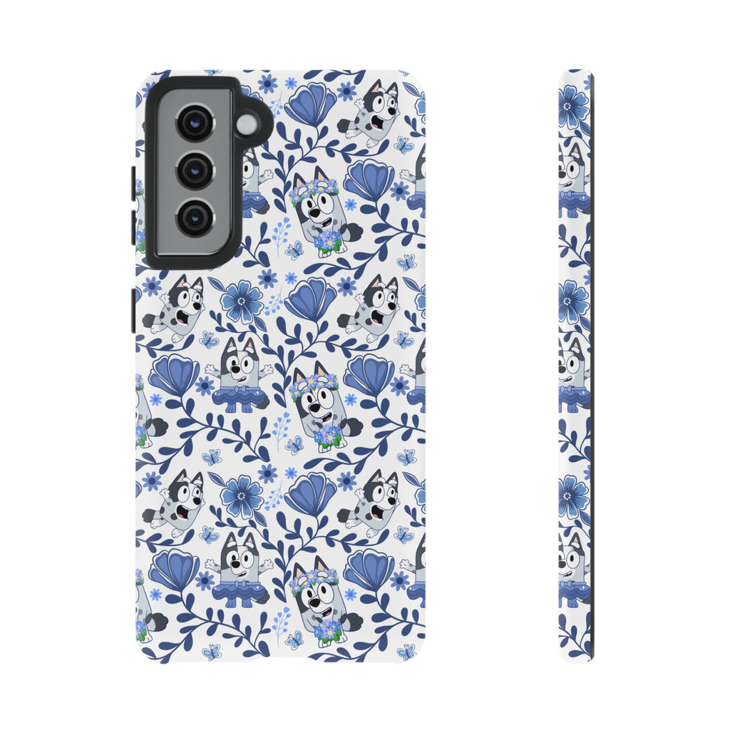 Cute Dog-Themed Phone Case, Floral Phone Cover, Gift for Dog Lovers, Pet Owner Accessories, Trendy Mobile Cases