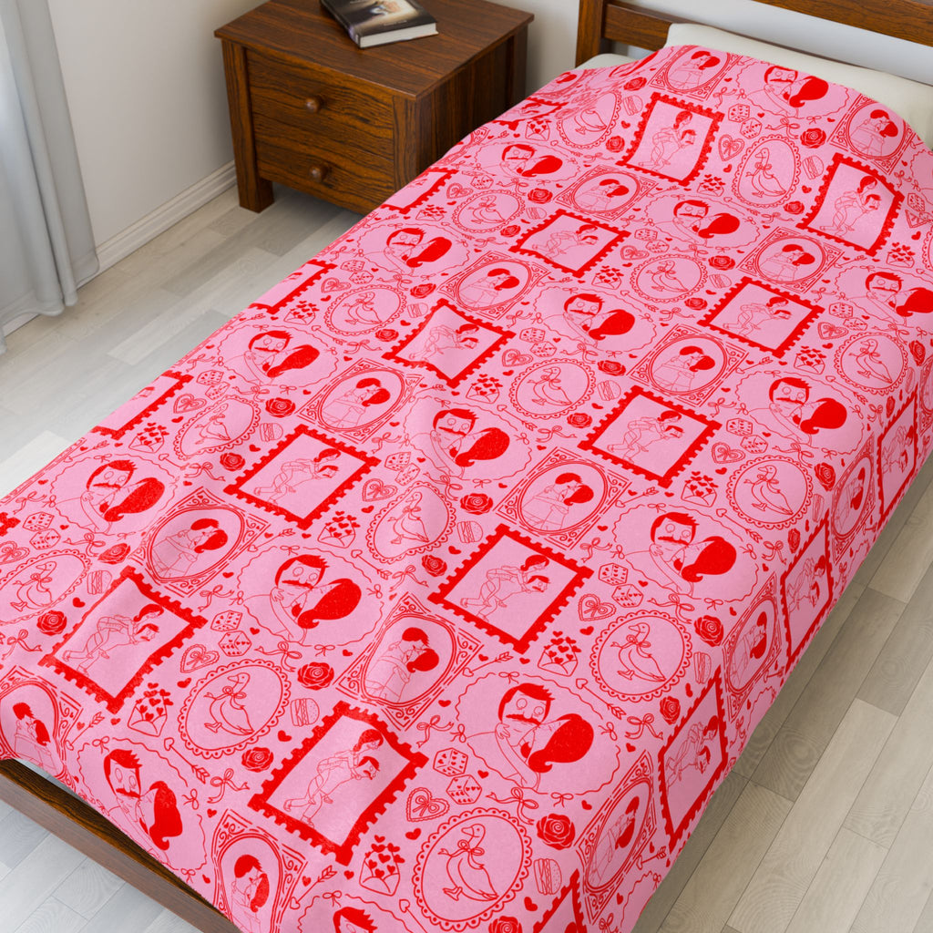 Copy of Bob's Burgers Inspired Valentine's Velveteen Plush Blanket-Pink