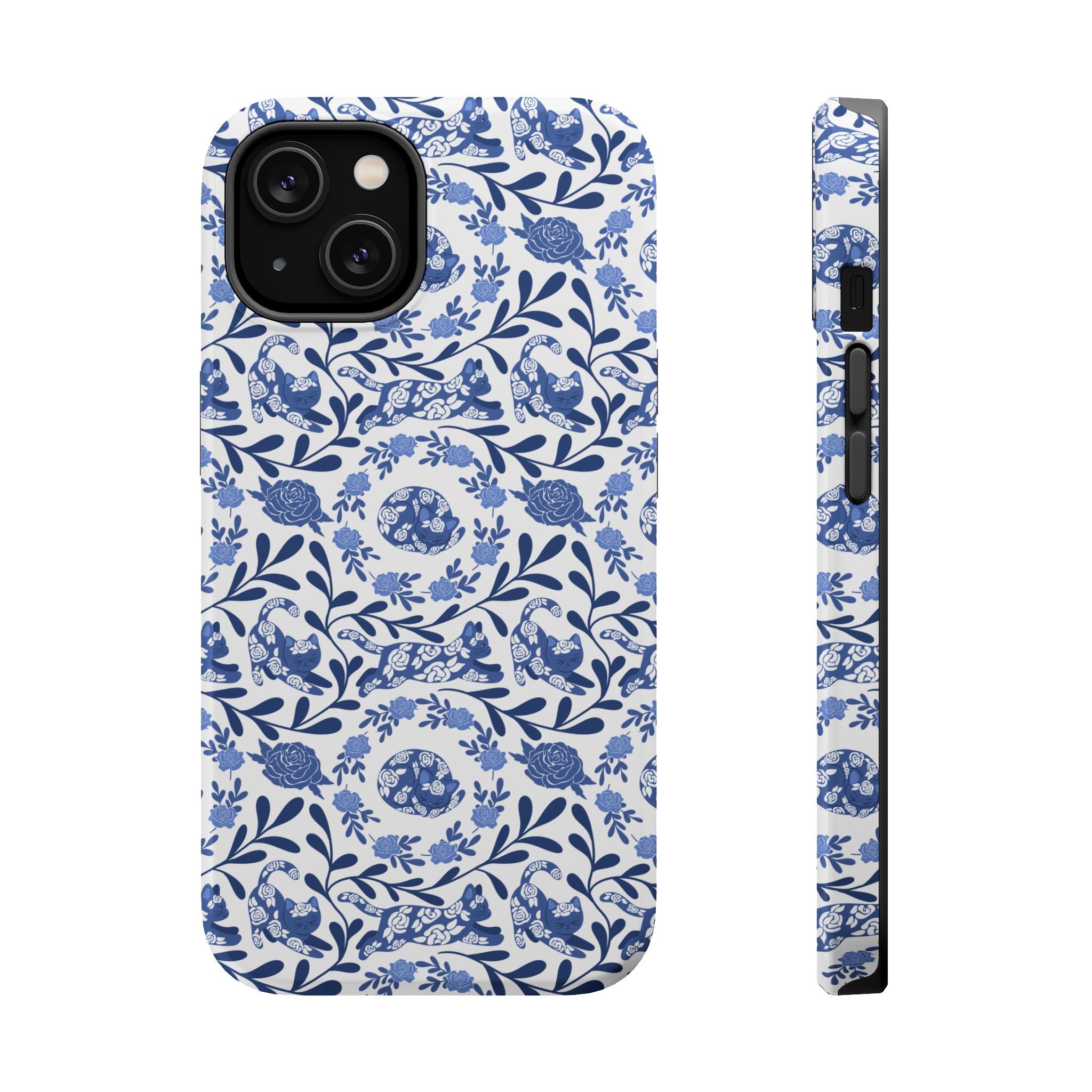 Floral Kitty Fine China iPhone Case  – Magnetic Impact-Resistant