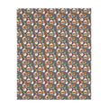 Gray Thanksgiving Bob Velveteen Blanket (Double Side Print)