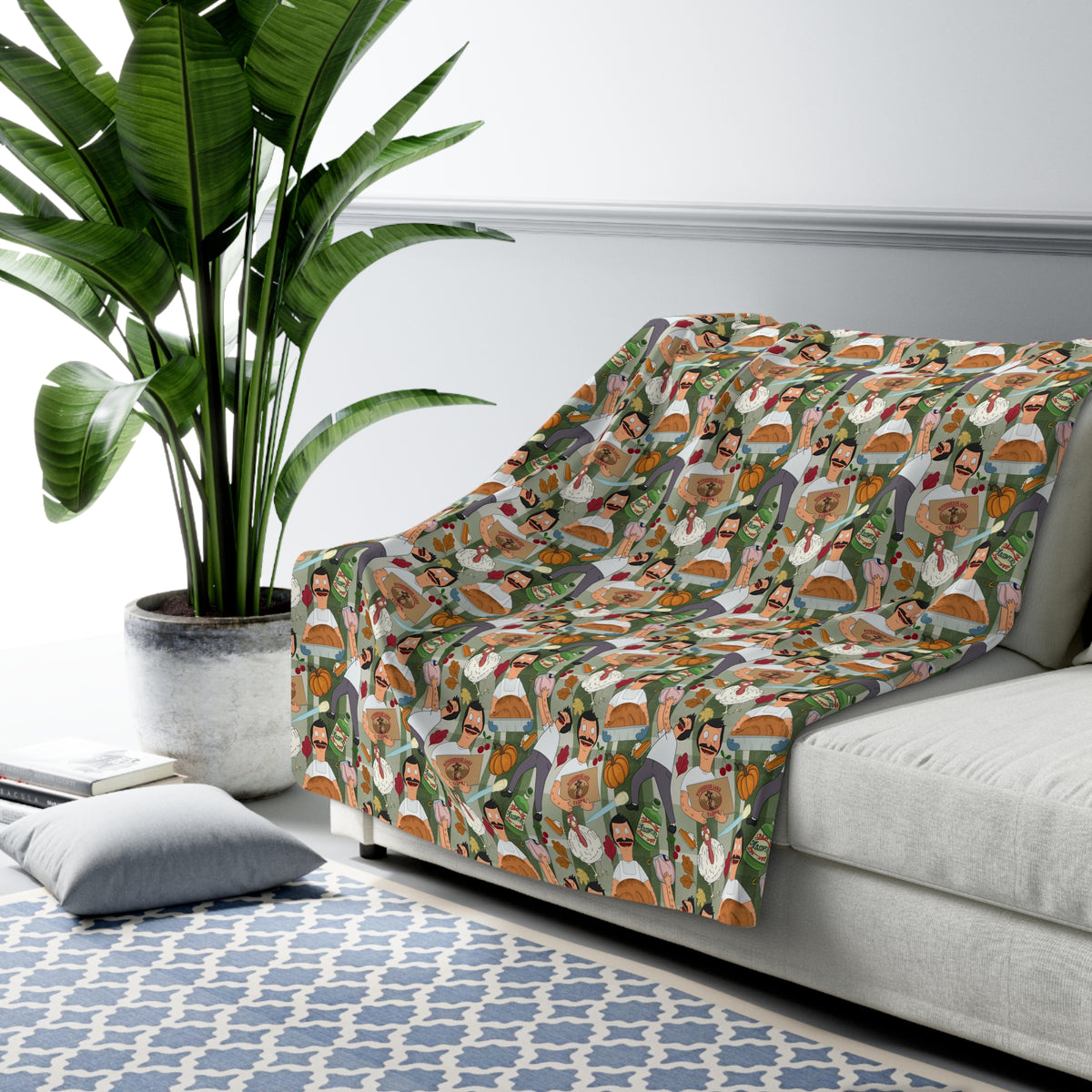 Plaid Thanksgiving Bob Sherpa Fleece Blanket