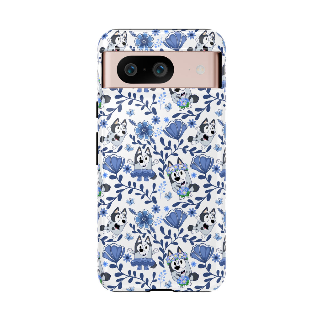 Cute Dog-Themed Phone Case, Floral Phone Cover, Gift for Dog Lovers, Pet Owner Accessories, Trendy Mobile Cases