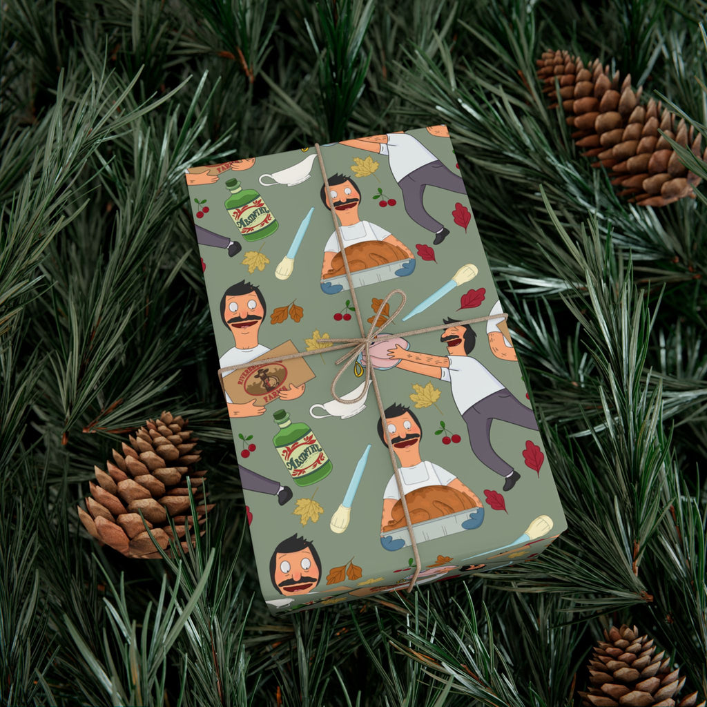 Bob's Burgers Inspired Gift Wrap Paper — Quirky Thanksgiving Bob Pattern