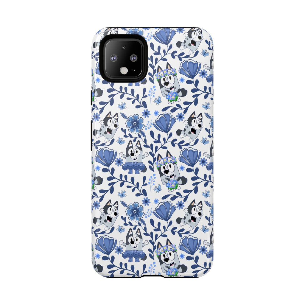 Cute Dog-Themed Phone Case, Floral Phone Cover, Gift for Dog Lovers, Pet Owner Accessories, Trendy Mobile Cases