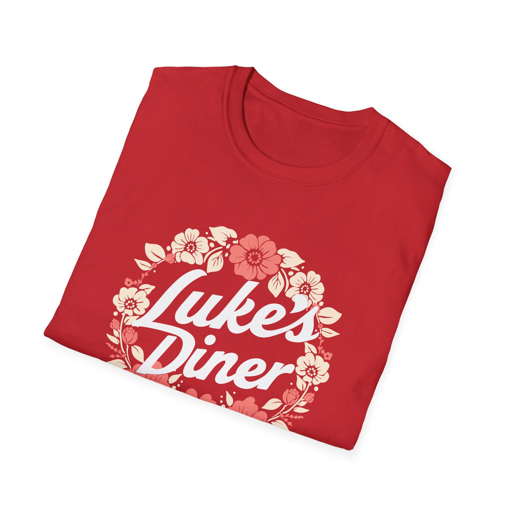 Floral Luke's Diner Inspired T-Shirt, Vintage Cafe Shirt, Gift for Friends, Unisex Casual Tee, Birthday Gift, Cozy Everyday Wear