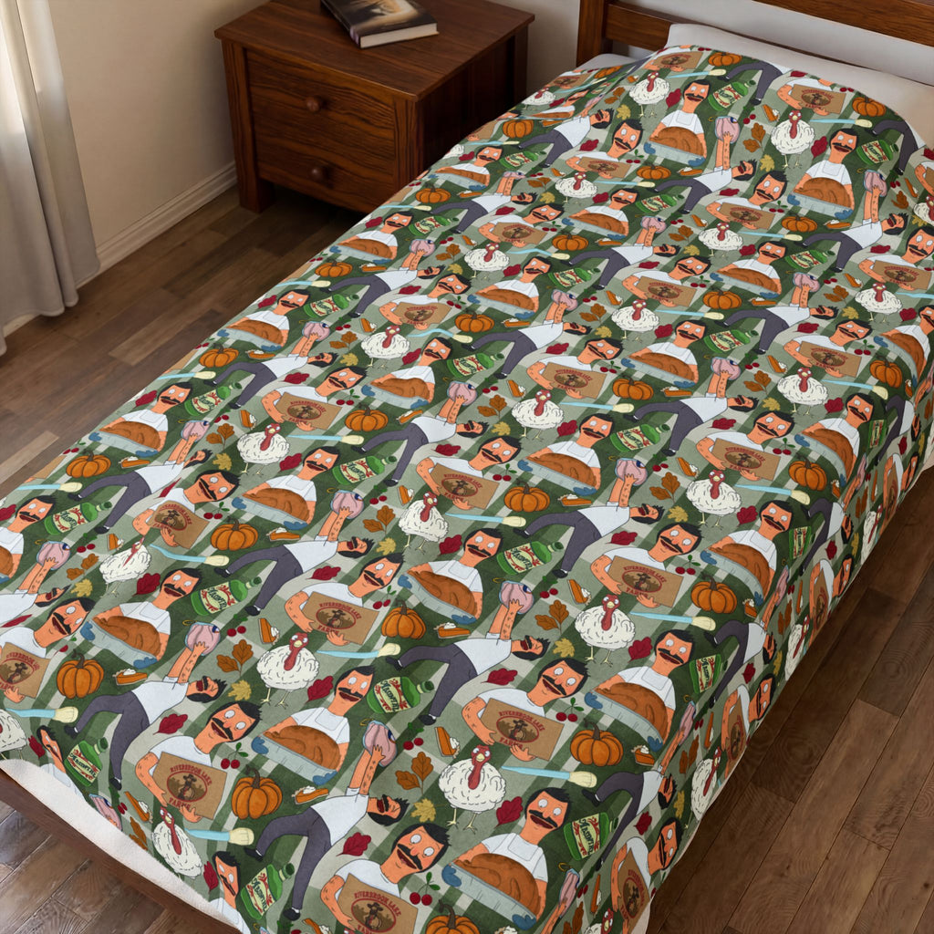 Plaid Thanksgiving with Bob Cozy Plush Blanket