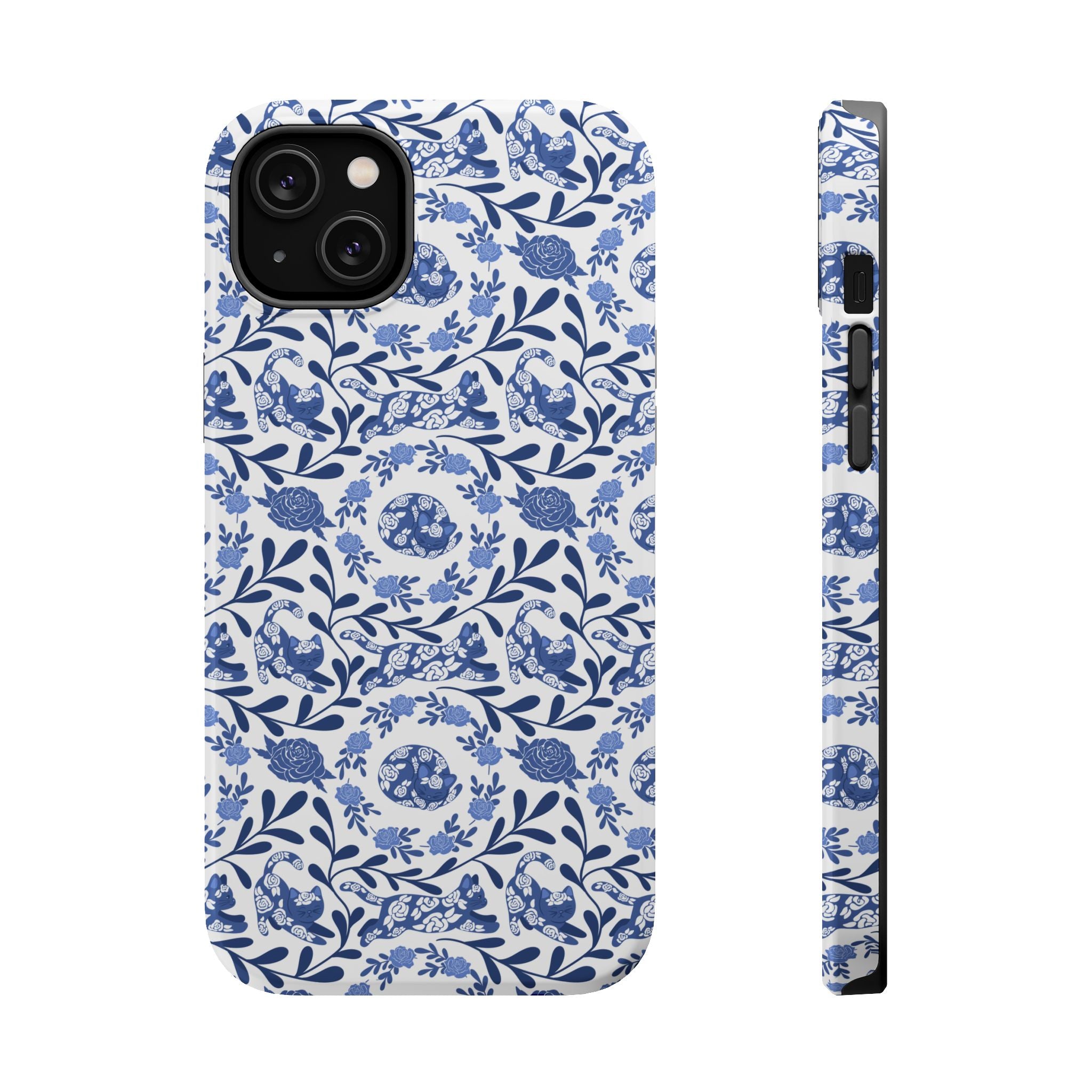 Floral Kitty Fine China iPhone Case  – Magnetic Impact-Resistant