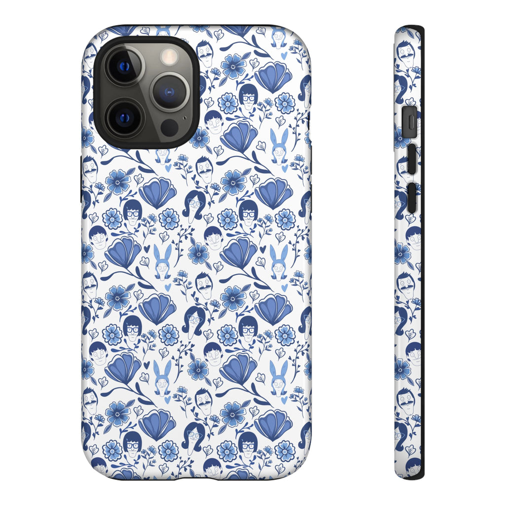 Bob's Burgers Inspired Blue Fine China Floral Tough Phone Case for iPhone, Google, and Samsung