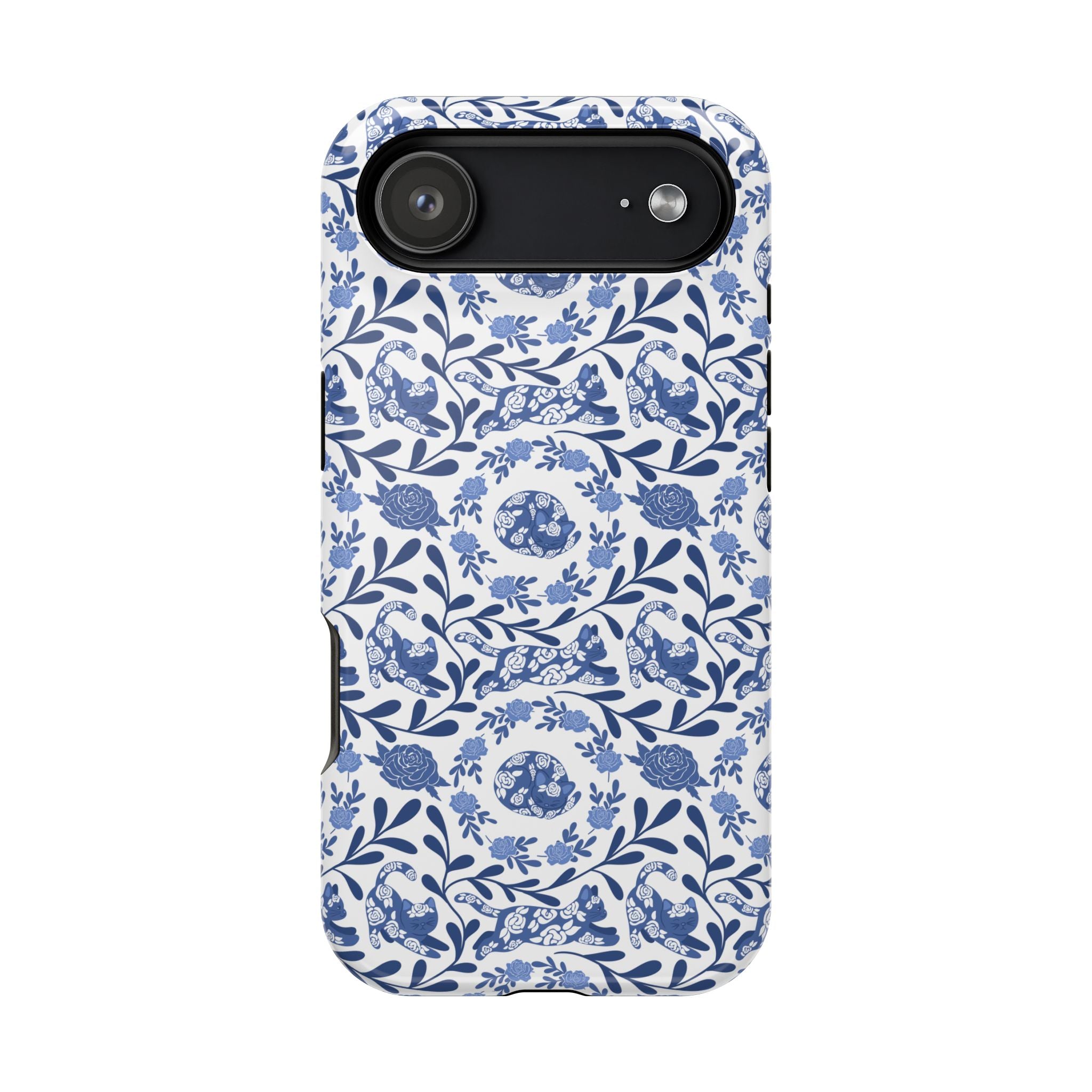 Floral Kitty Fine China iPhone Case  – Magnetic Impact-Resistant