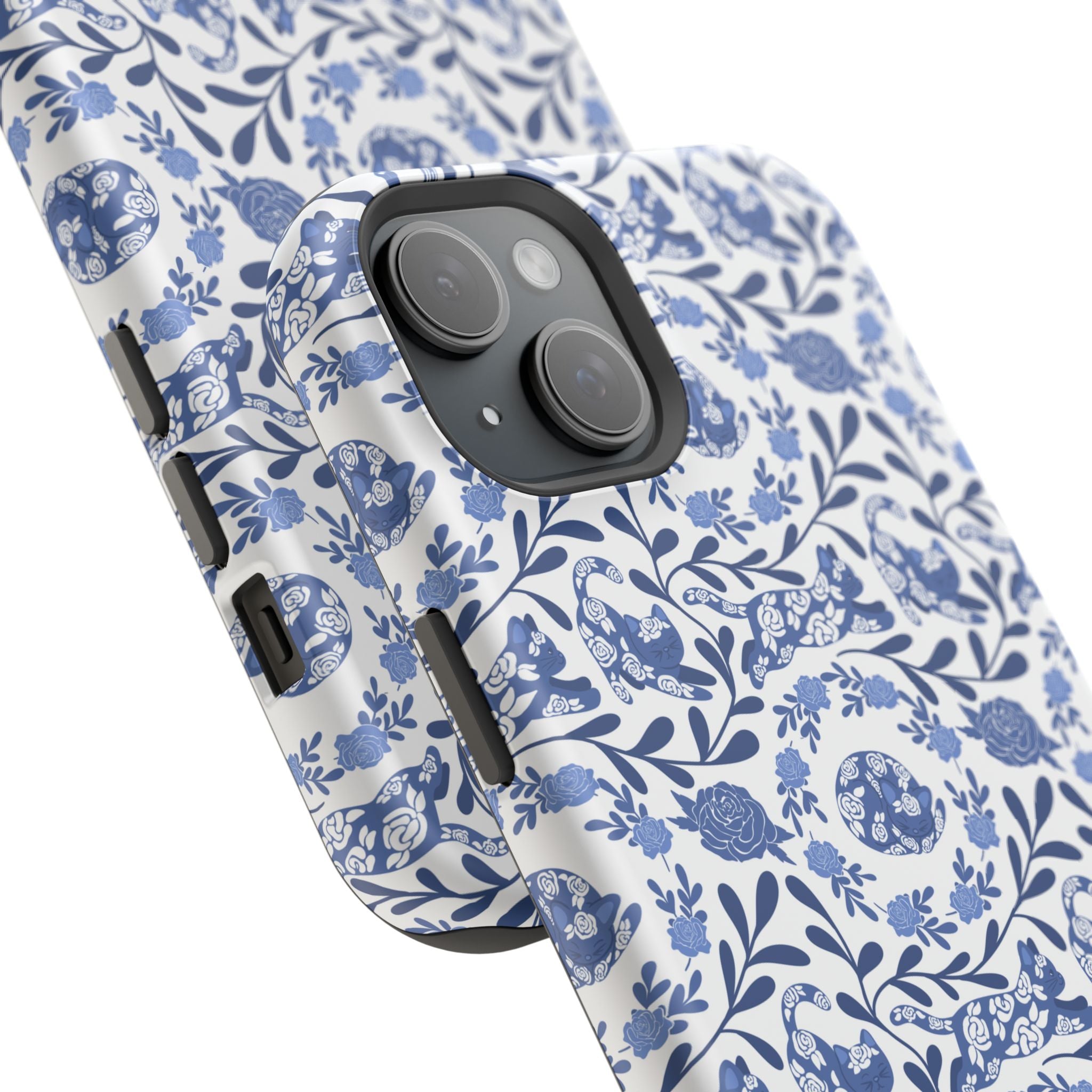 Floral Kitty Fine China iPhone Case  – Magnetic Impact-Resistant