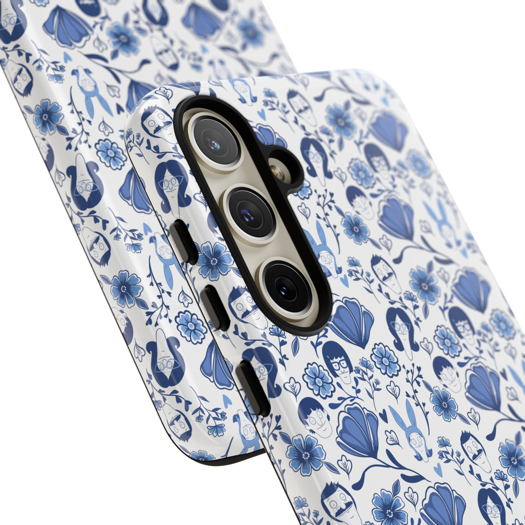 Bob's Burgers Inspired Blue Fine China Floral Tough Phone Case for iPhone, Google, and Samsung