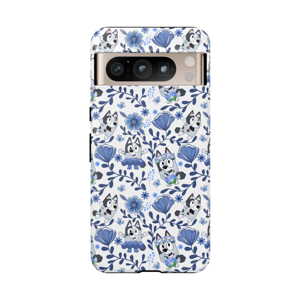 Cute Dog-Themed Phone Case, Floral Phone Cover, Gift for Dog Lovers, Pet Owner Accessories, Trendy Mobile Cases