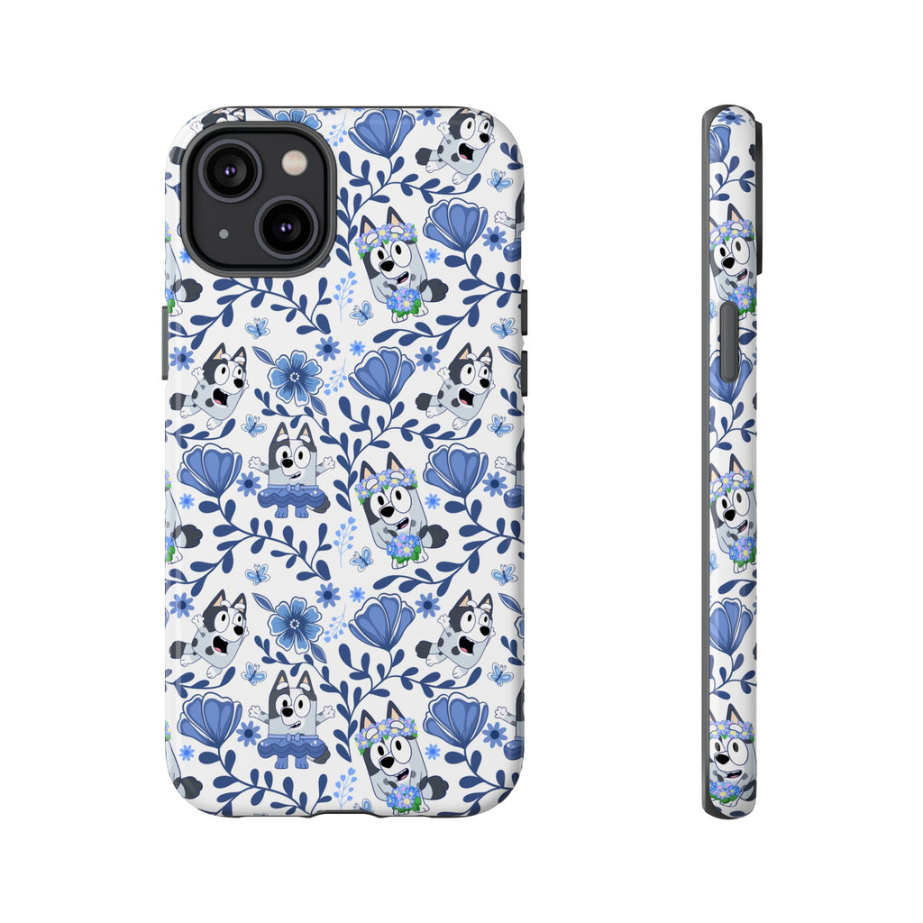 Cute Dog-Themed Phone Case, Floral Phone Cover, Gift for Dog Lovers, Pet Owner Accessories, Trendy Mobile Cases