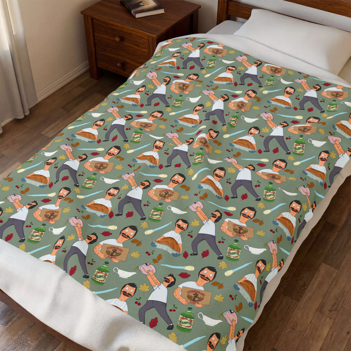 Thanksgiving with Bob Cozy Plush Blanket