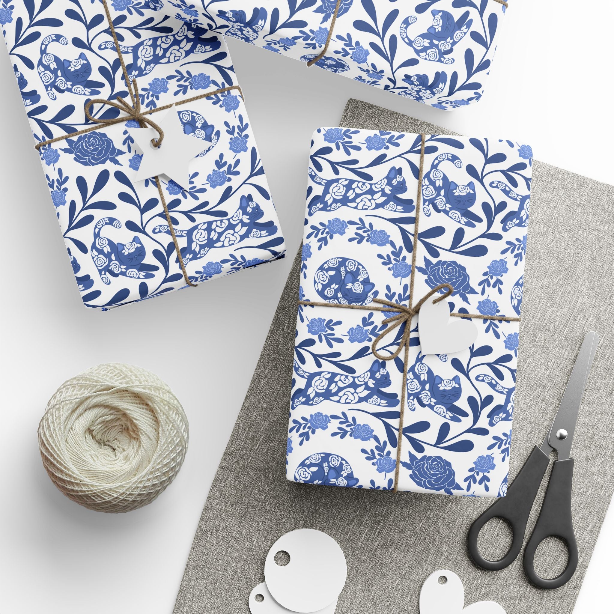 Floral Kitty Fine China Gift Wrap