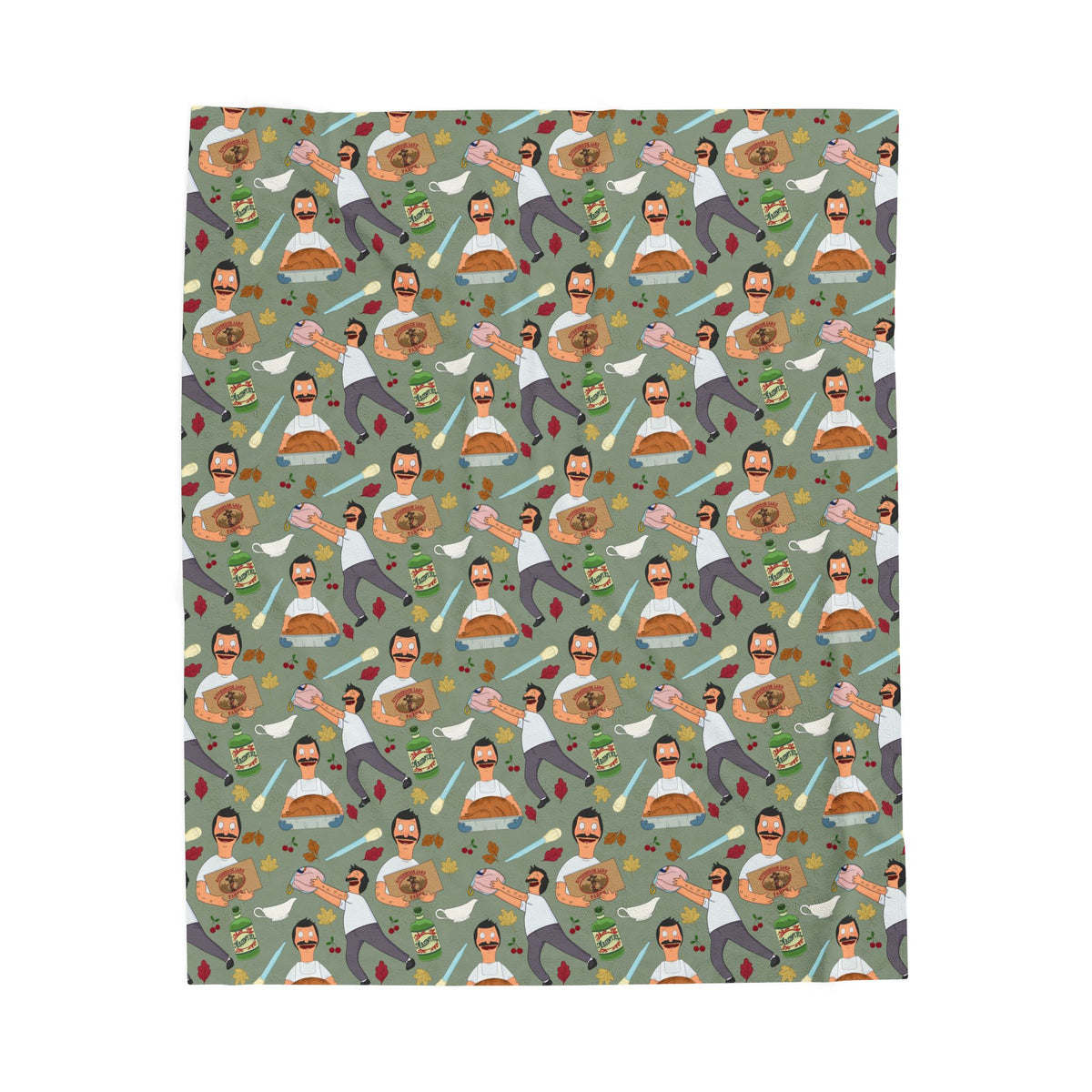 Thanksgiving with Bob Cozy Plush Blanket