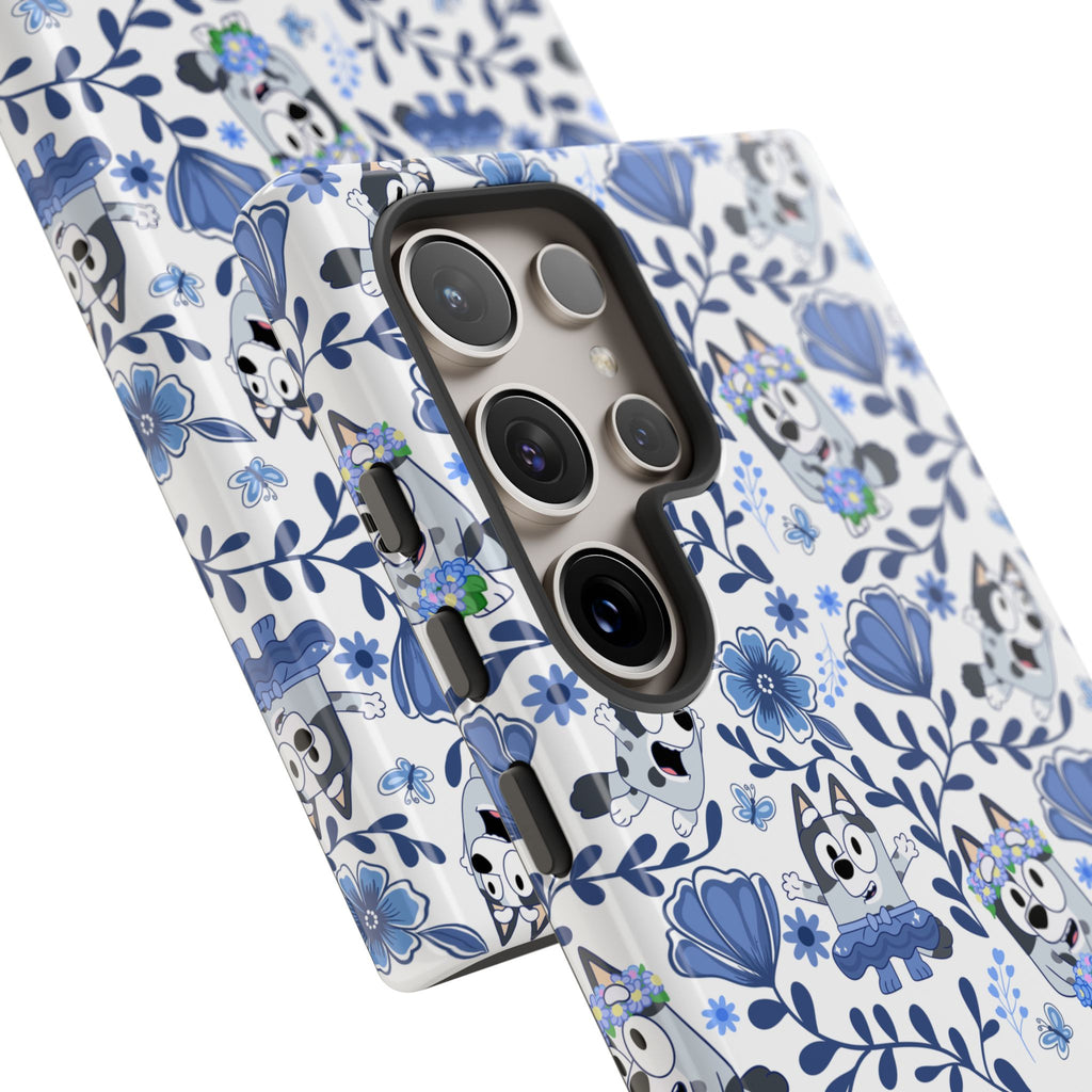 Cute Dog-Themed Phone Case, Floral Phone Cover, Gift for Dog Lovers, Pet Owner Accessories, Trendy Mobile Cases