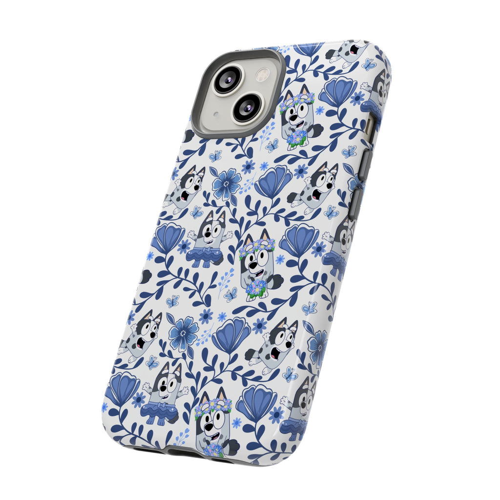 Cute Dog-Themed Phone Case, Floral Phone Cover, Gift for Dog Lovers, Pet Owner Accessories, Trendy Mobile Cases