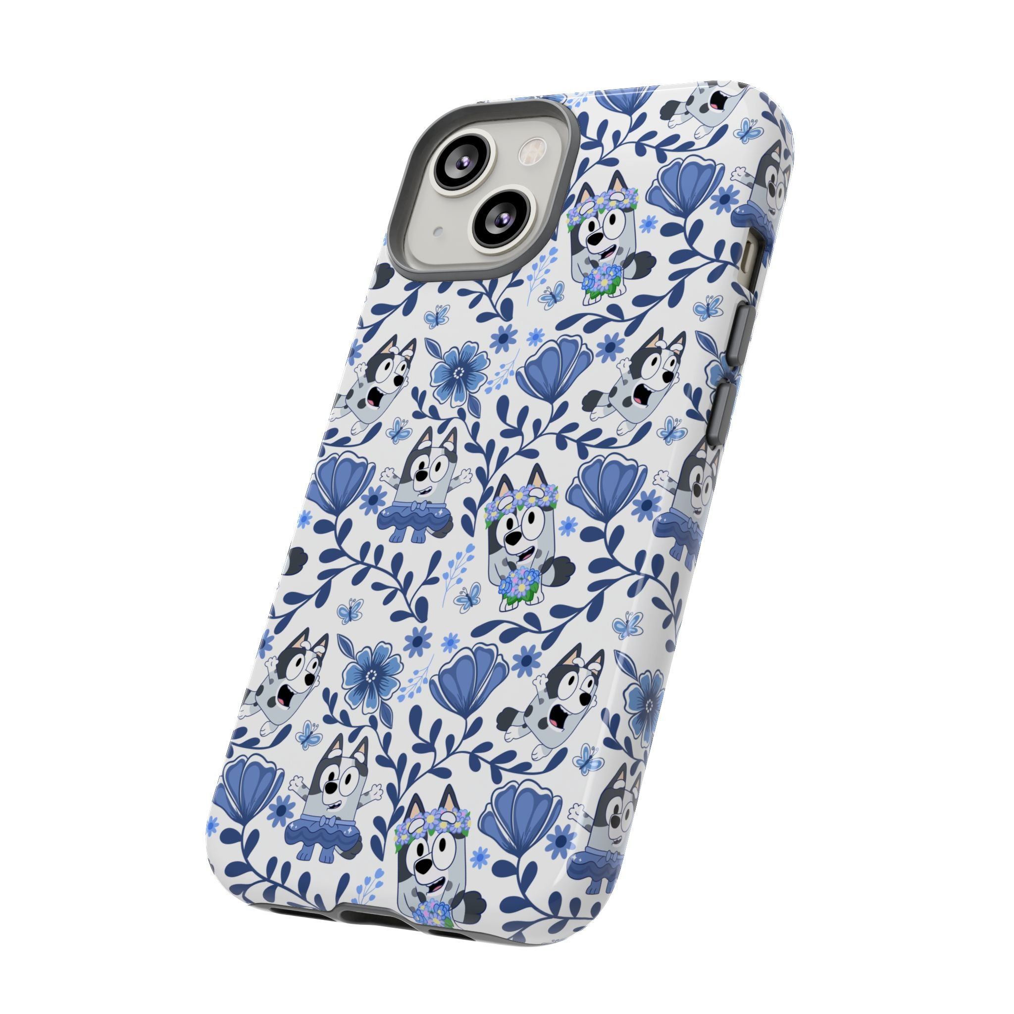 Cute Dog-Themed Phone Case, Floral Phone Cover, Gift for Dog Lovers, Pet Owner Accessories, Trendy Mobile Cases