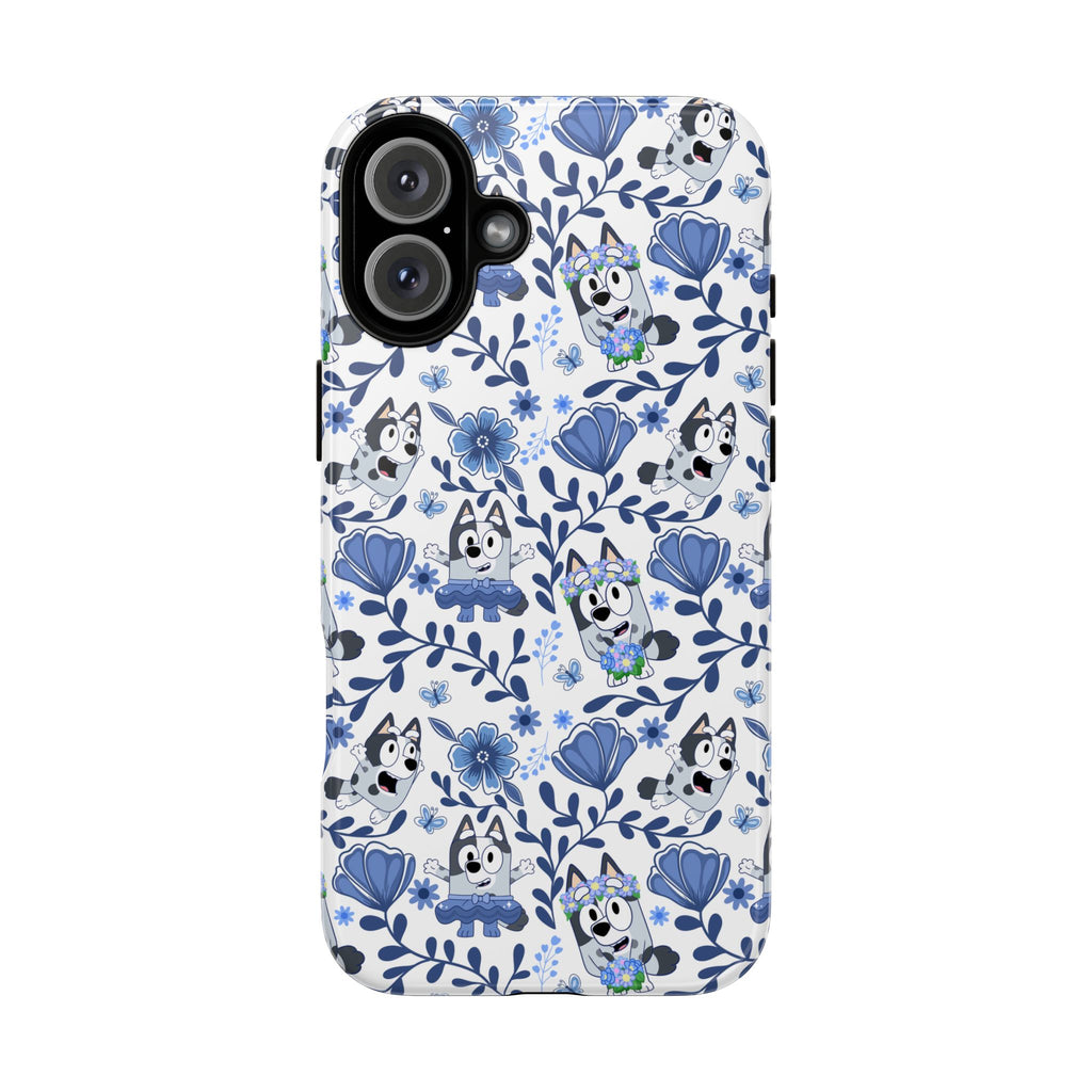 Cute Dog-Themed Phone Case, Floral Phone Cover, Gift for Dog Lovers, Pet Owner Accessories, Trendy Mobile Cases