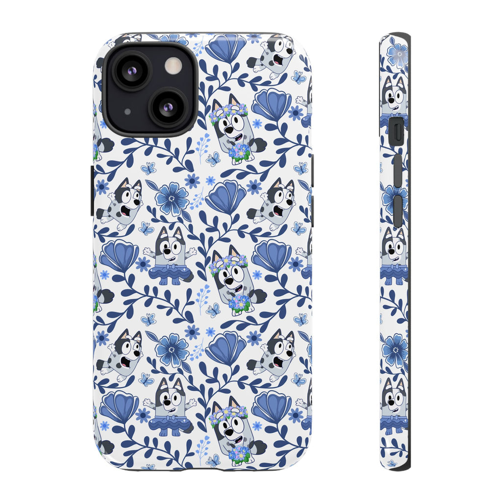 Cute Dog-Themed Phone Case, Floral Phone Cover, Gift for Dog Lovers, Pet Owner Accessories, Trendy Mobile Cases