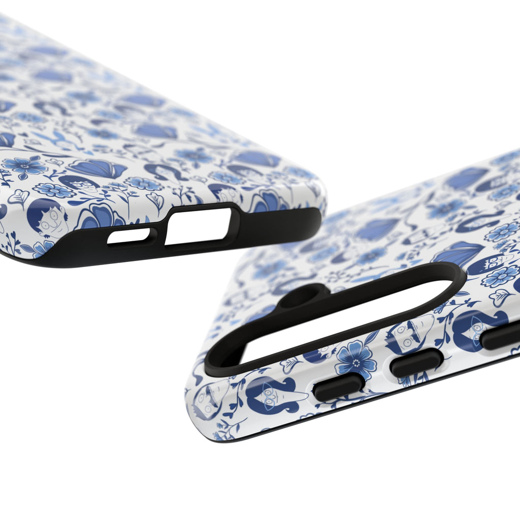 Bob's Burgers Inspired Blue Fine China Floral Tough Phone Case for iPhone, Google, and Samsung