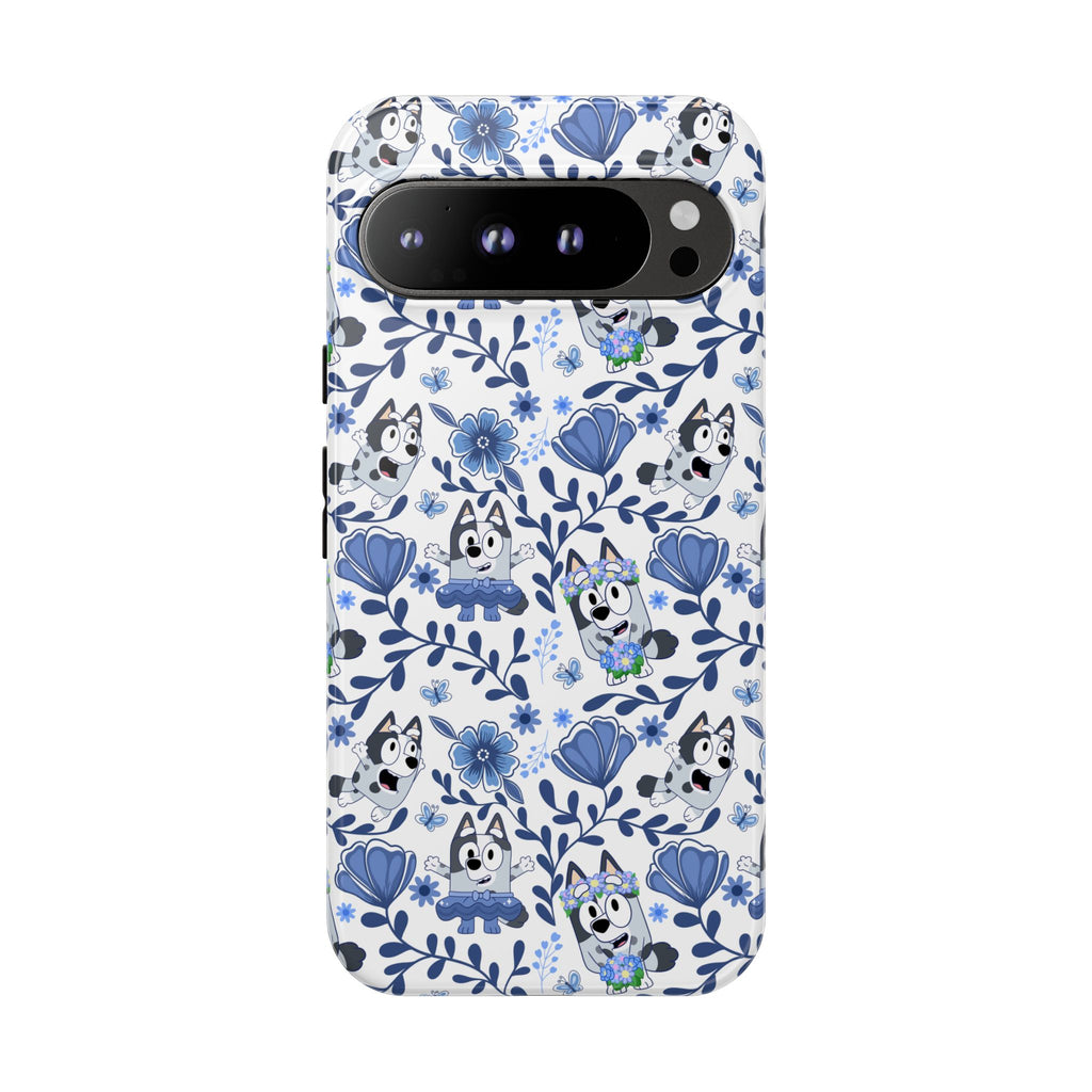 Cute Dog-Themed Phone Case, Floral Phone Cover, Gift for Dog Lovers, Pet Owner Accessories, Trendy Mobile Cases