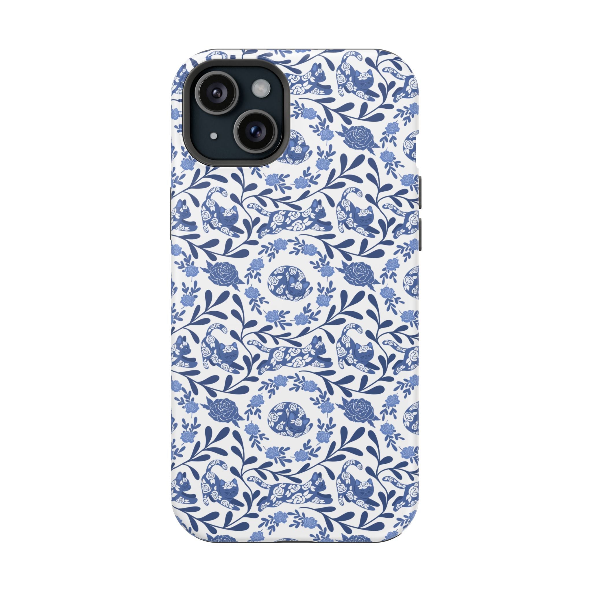 Floral Kitty Fine China iPhone Case  – Magnetic Impact-Resistant