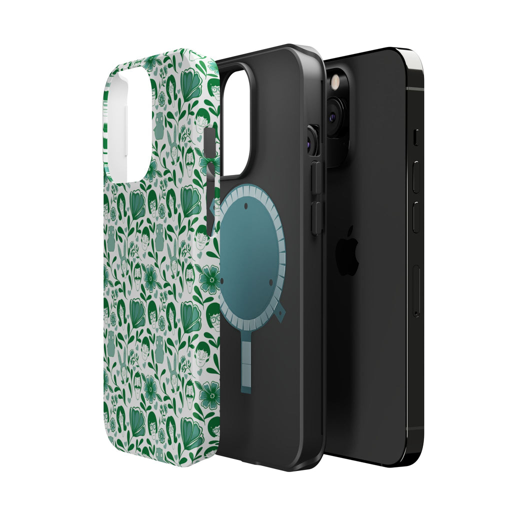 Belcher's Fine China iPhone Case V1 Green – Magnetic Impact-Resistant
