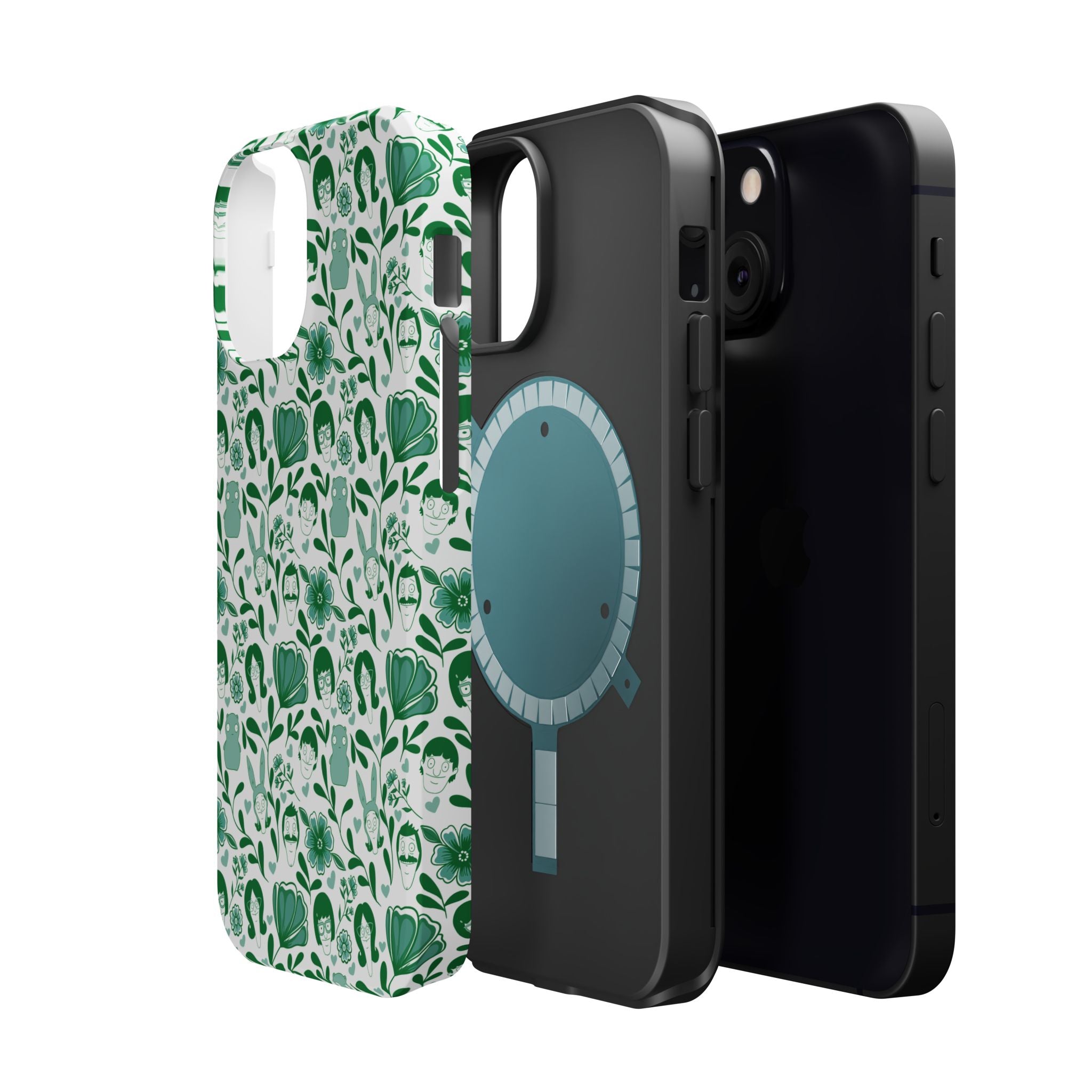 Belcher's Fine China iPhone Case V1 Green – Magnetic Impact-Resistant