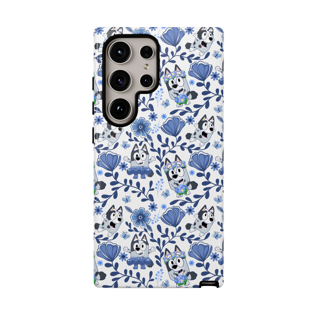 Cute Dog-Themed Phone Case, Floral Phone Cover, Gift for Dog Lovers, Pet Owner Accessories, Trendy Mobile Cases