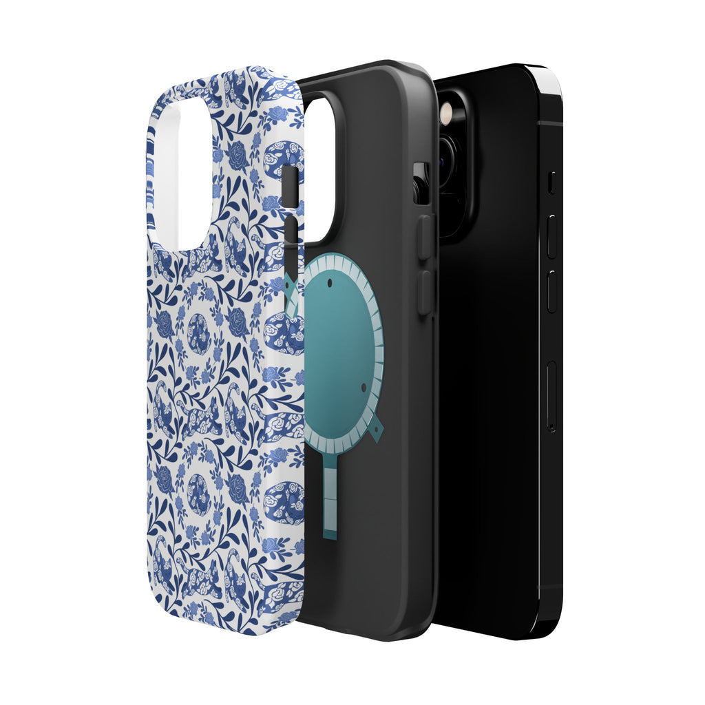 Floral Kitty Fine China iPhone Case  – Magnetic Impact-Resistant