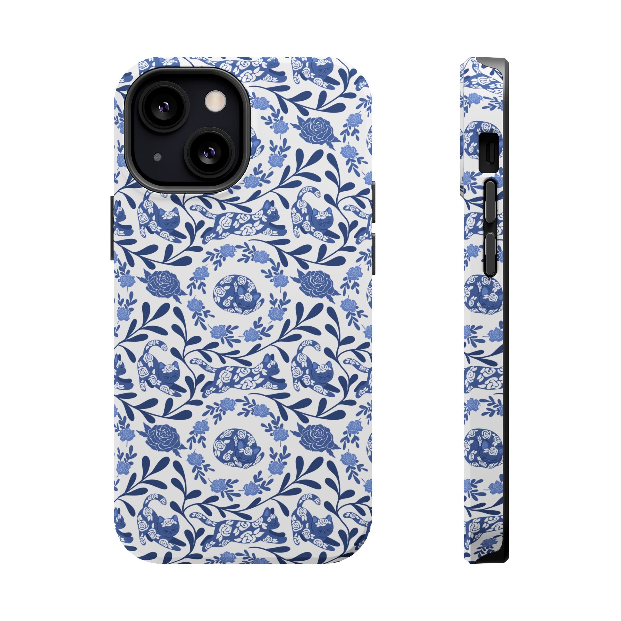 Floral Kitty Fine China iPhone Case  – Magnetic Impact-Resistant