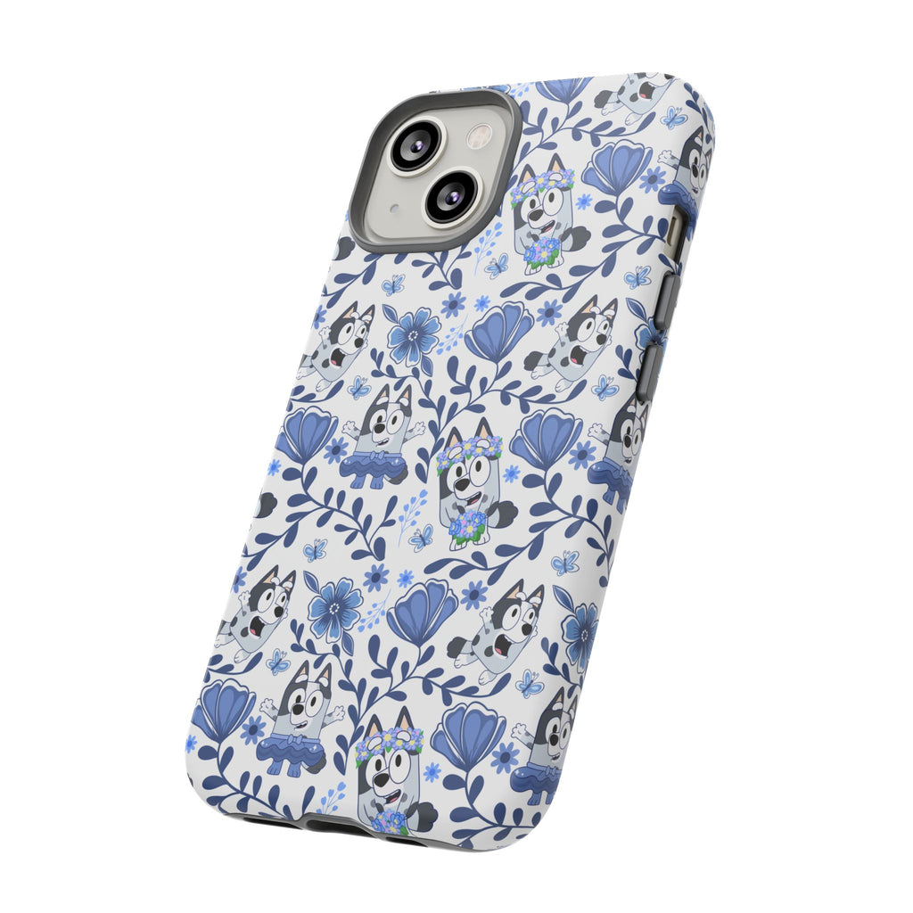 Cute Dog-Themed Phone Case, Floral Phone Cover, Gift for Dog Lovers, Pet Owner Accessories, Trendy Mobile Cases
