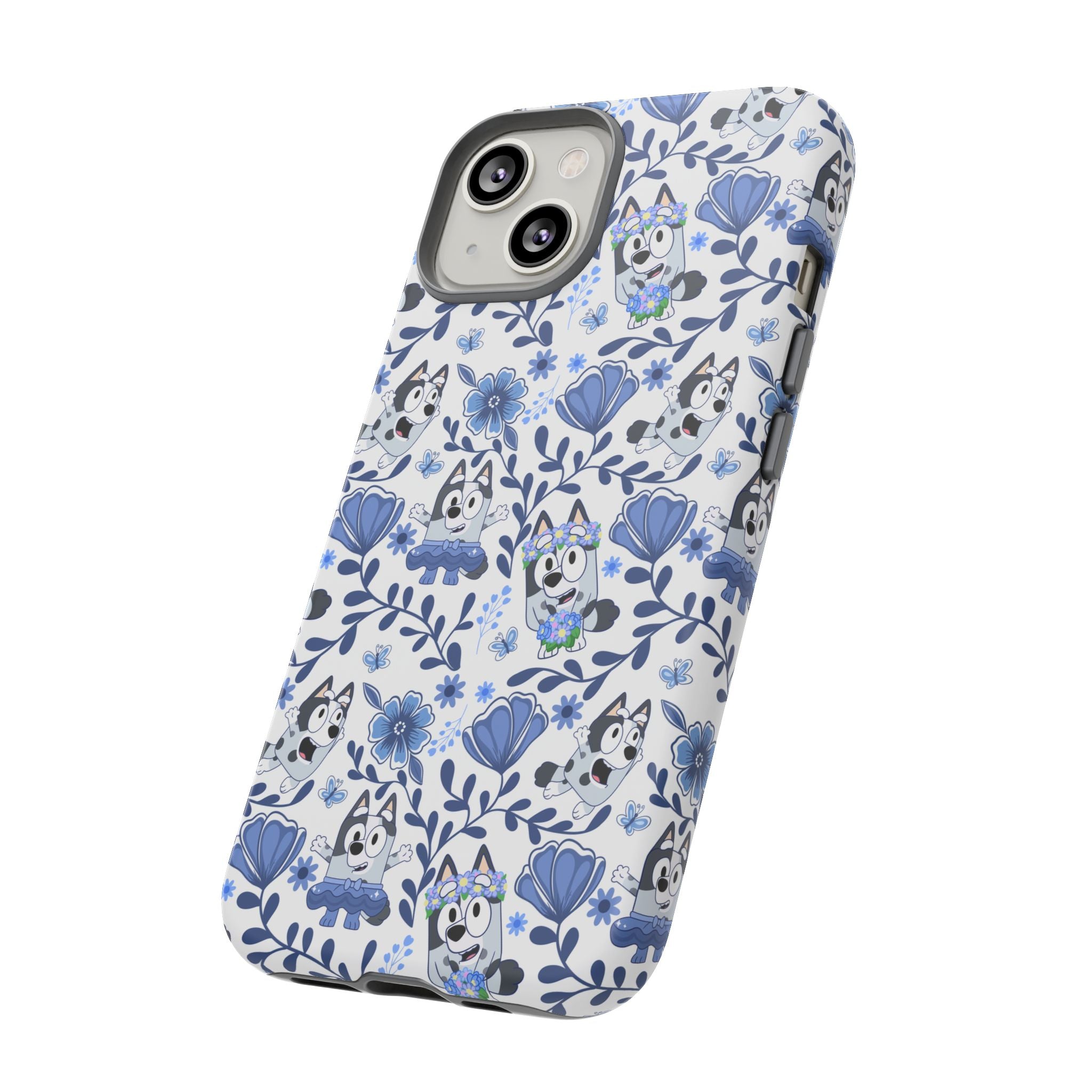 Cute Dog-Themed Phone Case, Floral Phone Cover, Gift for Dog Lovers, Pet Owner Accessories, Trendy Mobile Cases