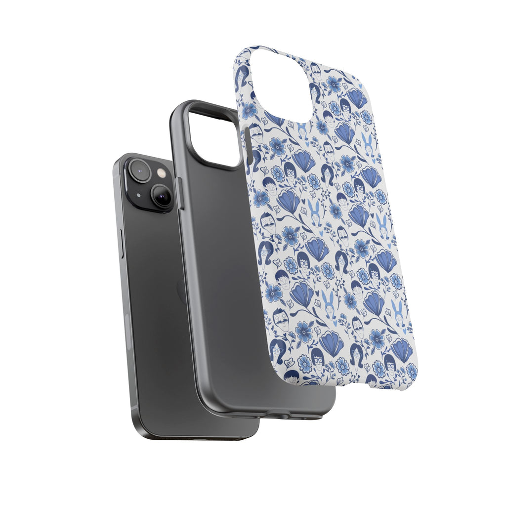 Bob's Burgers Inspired Blue Fine China Floral Tough Phone Case for iPhone, Google, and Samsung